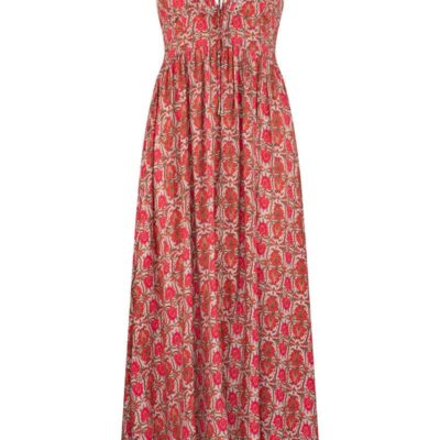 Eliza Teja Maxi Dress – Beige Ornate