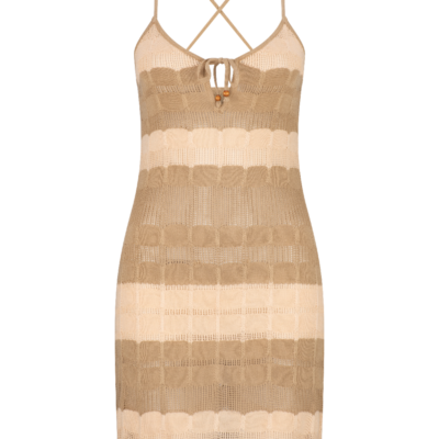 Elisenda Ashanti Mini Dress – Biscuit