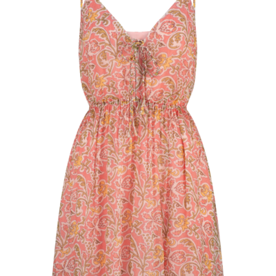 Genevieve Audrey Mini Dress – Peach Blossom