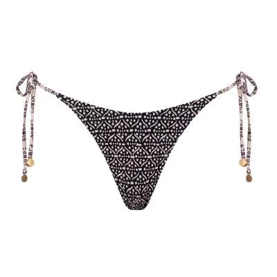 Shangri-La High Piper Bikini Bottom – Black & White Batik