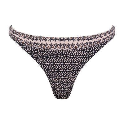 Shangri-La High Elle Bikini Bottom – Black & White Batik