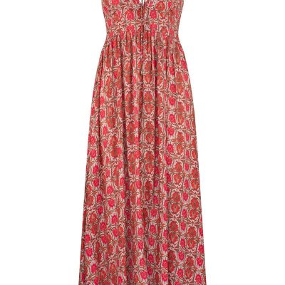 Eliza Teja Maxi Dress – Beige Ornate