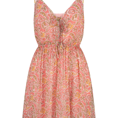 Genevieve Audrey Mini Dress – Peach Blossom